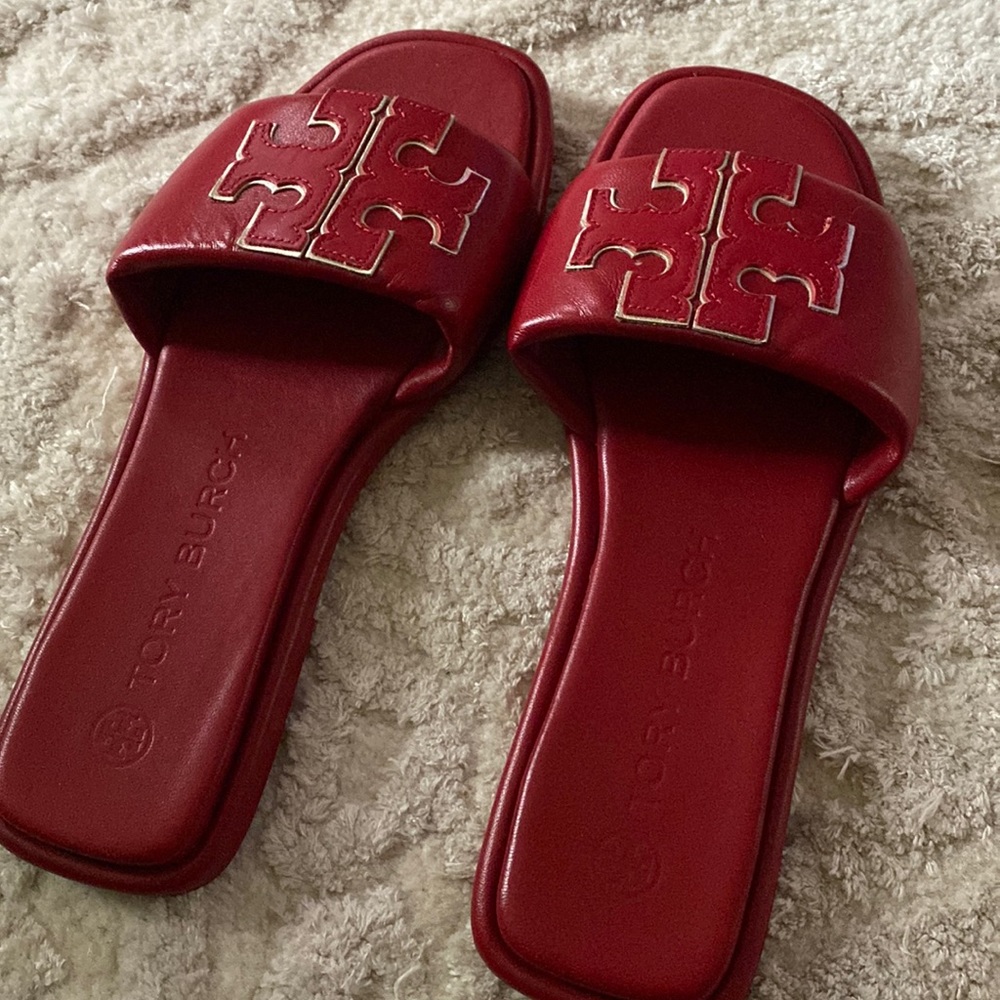 Tory Burch Red Slide Sandals